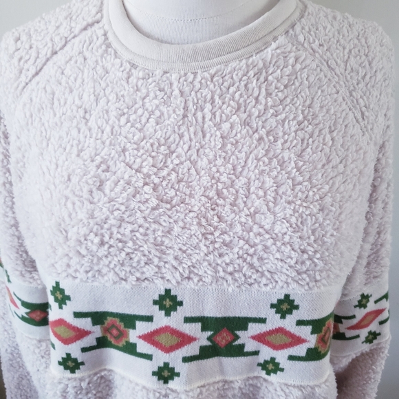 Urban Outfitters Aztec Print Sherpa Pull Over Men's Sweater - M - Picture 2 of 14